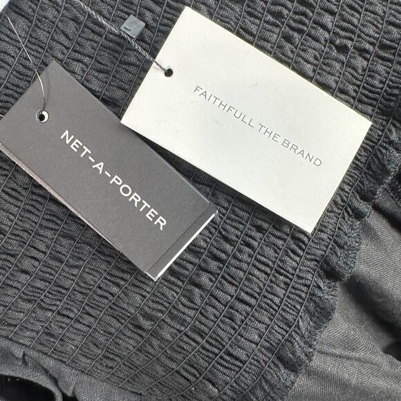 Faithful the Brand Alegrias Strapless Linen Jumpsuit Size 8 Black Vacation Beach - Picture 8 of 13